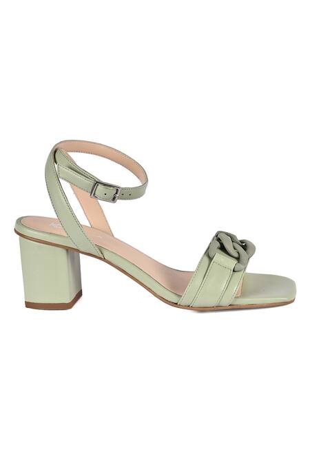 Buy_Vanilla Moon_Green Daniela Linked Strap Heels_Online_at_Aza_Fashions