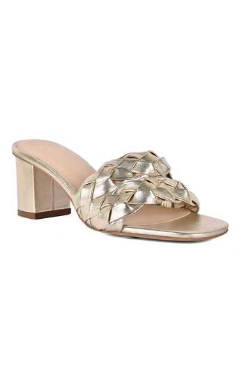 Vanilla Moon_Gold Delina Braided Strap Heels_Online_at_Aza_Fashions