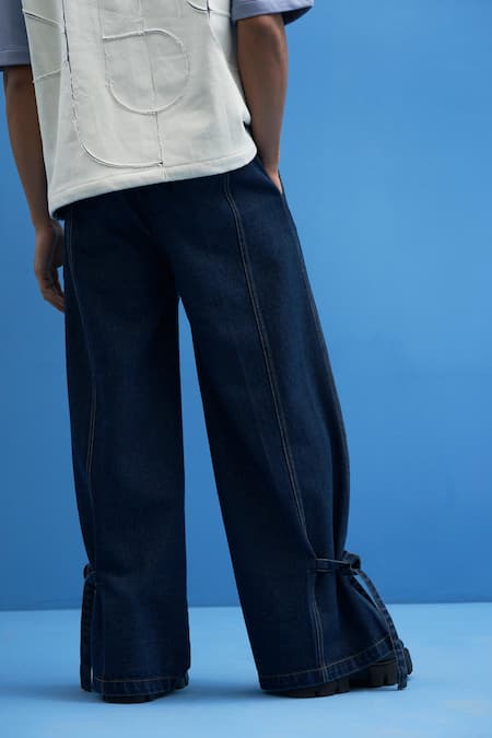Wide Leg Jeans For Women Stretch High Wasited Elastic Waist Bell Bottom  Baggy | eBay