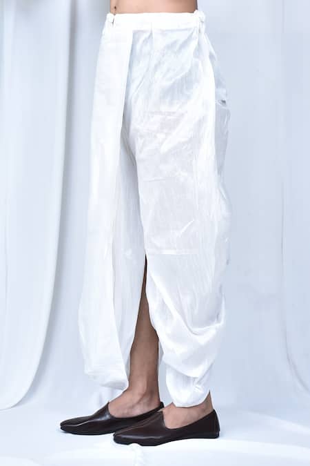 Buy_Arihant Rai Sinha_Yellow Cotton, Silk Embroidery Printed Kurta And Dhoti Pant Set 