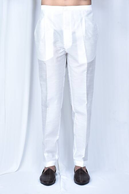 Arihant Rai Sinha_Sky Blue Cotton, Silk Embroidery Moroccan Print Kurta And Pant Set_at_Aza_Fashions