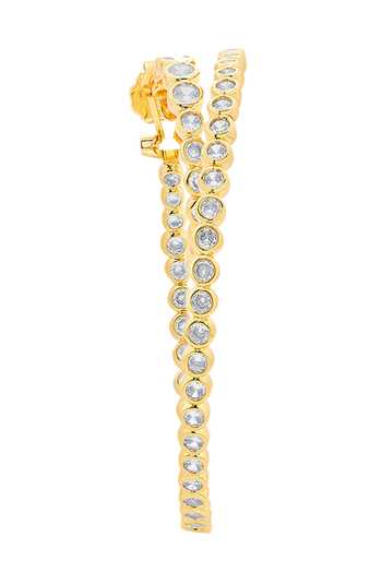 Isharya Gold Plated Cubic Zirconia Embellished Hoops 3