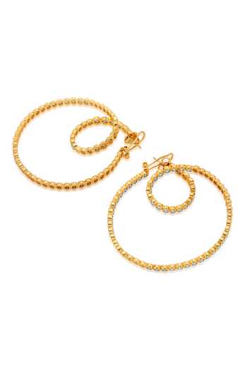 Shop_Isharya_White Cubic Zirconia Swirl Hoop Earrings_Online_at_Aza_Fashions