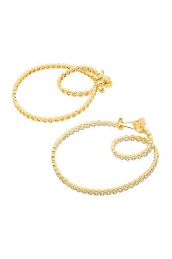 Isharya Gold Plated Cubic Zirconia Embellished Hoops 5