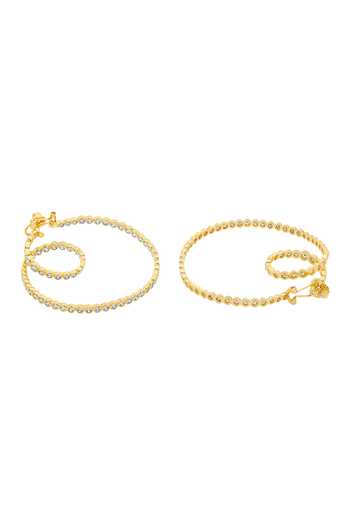 Isharya Gold Plated Cubic Zirconia Embellished Hoops 6