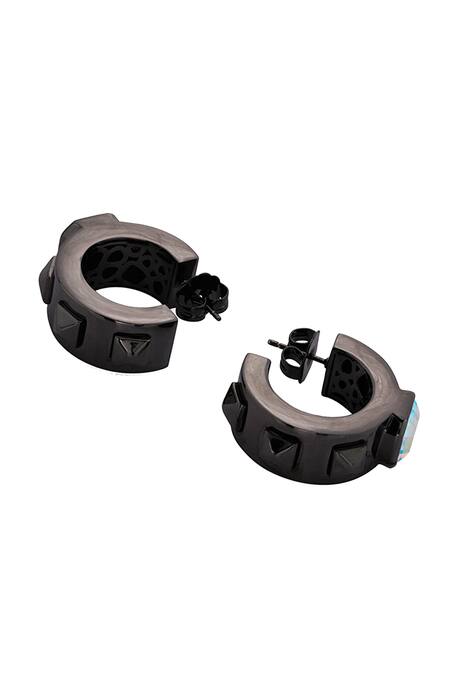 Shop_Isharya_Black Crystals Eilish White Abalone Earrings_Online_at_Aza_Fashions