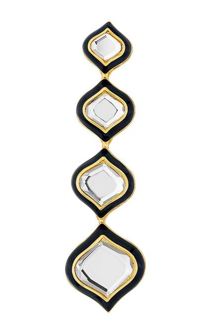 Isharya_White Mirrors Amina Minaret Earrings _Online_at_Aza_Fashions