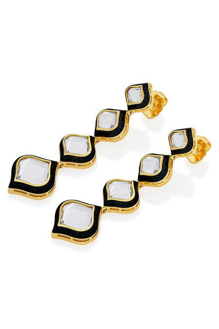 Buy_Isharya_White Mirrors Amina Minaret Earrings _Online_at_Aza_Fashions