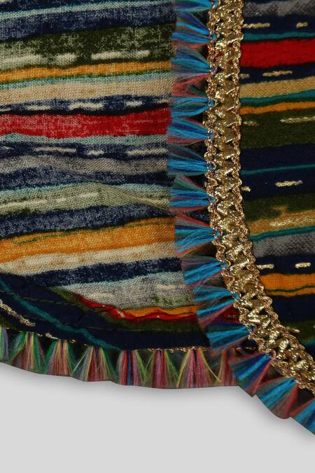 Champscloset_Multi Color Cotton Stripes Pattern Kurta And Pant Set_Online_at_Aza_Fashions