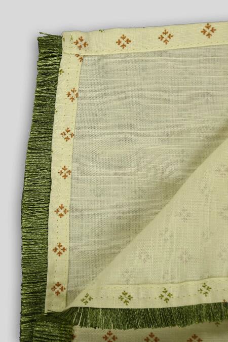 Champscloset_Yellow Cotton Geometric Kaftan Top And Pant Set_Online_at_Aza_Fashions