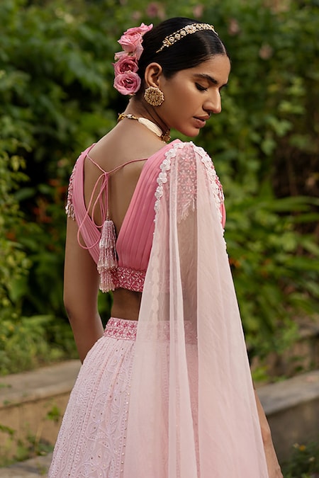 Maroon Chikankari Lehenga