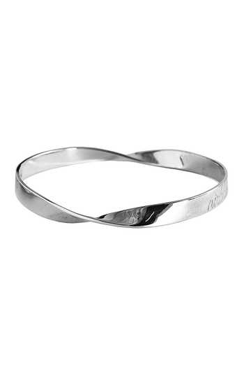 Buy_Eina Ahluwalia_Silver Plated Nirbhau Nirvair And Chardi Kala Bangle_Online_at_Aza_Fashions