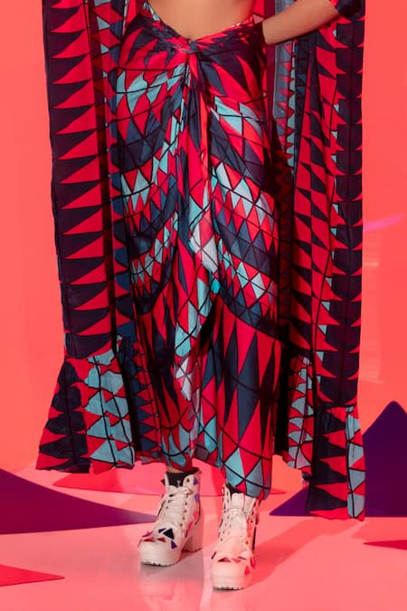 Buy_Esha L Amin_Multi Color Viscose Coachella Sarong Skirt _Online_at_Aza_Fashions