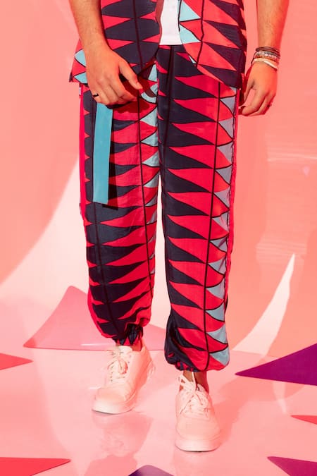 Esha L Amin_Multi Color Viscose Coachella Printed Joggers _Online_at_Aza_Fashions