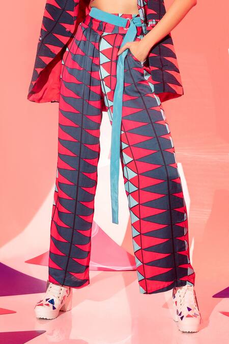 Esha L Amin_Multi Color Viscose, Crepe Coachella Pant _Online_at_Aza_Fashions