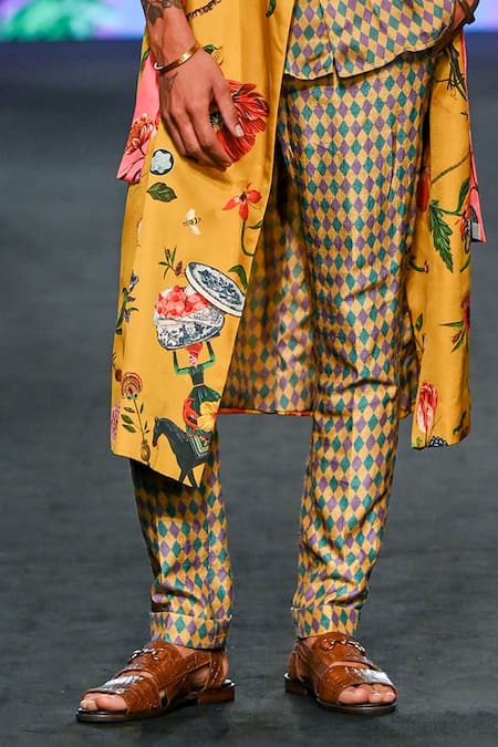 Buy Mahima Mahajan Multi Color Organza, Satin Diamonds Print Pant Online at Aza Fashions Buy_Mahima Mahajan_Multi Color Organza, Satin Diamonds Print Pant _Online_at_Aza_Fashions