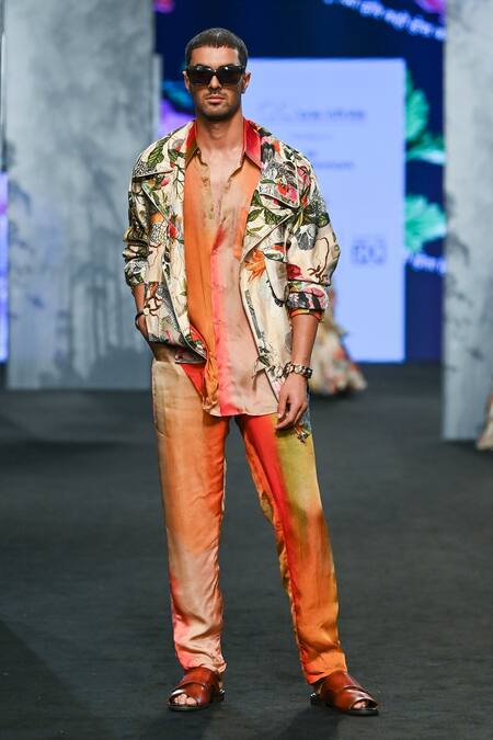 Buy Mahima Mahajan Multi Color Organza, Satin Ombre Effect Shirt Online at Aza Fashions Buy_Mahima Mahajan_Multi Color Organza, Satin Ombre Effect Shirt _Online_at_Aza_Fashions