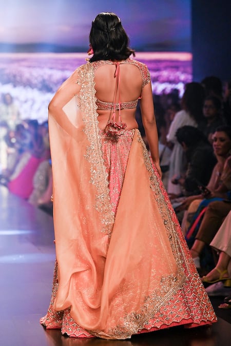 Anushree Reddy Pink Organza Zari, Embroidery, Tassels Zahira Two Tone Bridal Lehenga Set Online at Aza Fashions Anushree Reddy_Pink Organza Zari, Embroidery, Tassels Zahira Two Tone Bridal Lehenga Set _Online_at_Aza_Fashions
