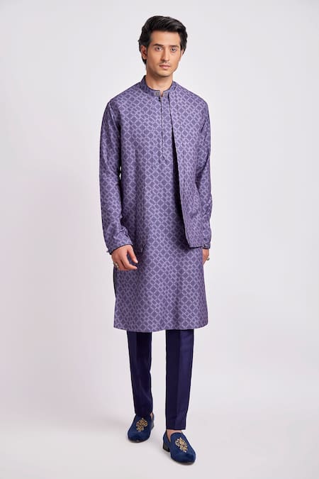 Buy Bubber Couture Purple Modal, Silk Embroidery Medallion Print Bundi Buy_Bubber Couture_Purple Modal, Silk Embroidery Medallion Print Bundi