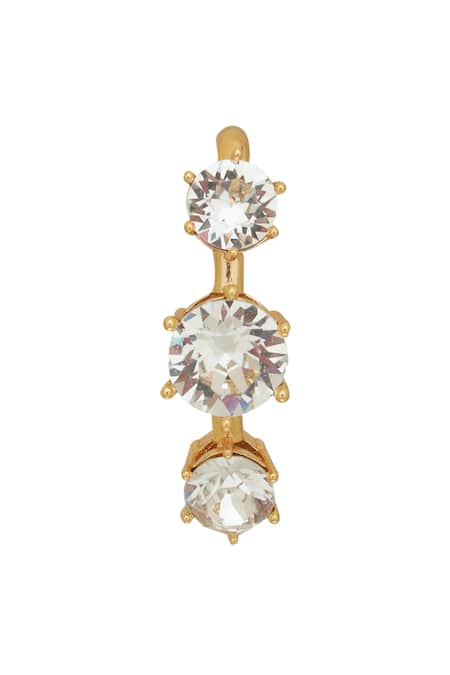 Esme By Aashna Dalmia_White Stone Round Shaped Studs _Online_at_Aza_Fashions