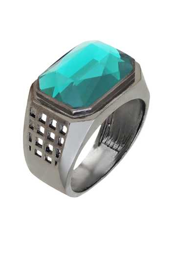 Buy_ESME_Grey Stones Geometric Embellished Ring _Online_at_Aza_Fashions