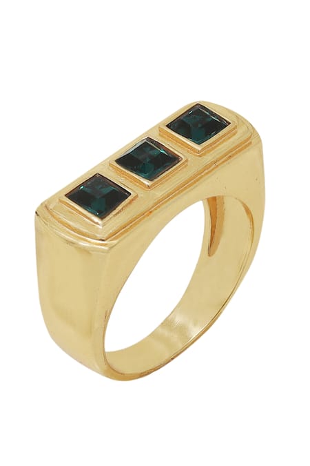 Esme By Aashna Dalmia Geometric Stone Encrusted Ring 