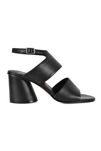 Vanilla Moon_Black Estelle Leather Dual Band Heels_Online_at_Aza_Fashions