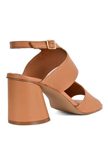 Shop_Vanilla Moon_Brown Estelle Dual Band Leather Heels_Online_at_Aza_Fashions