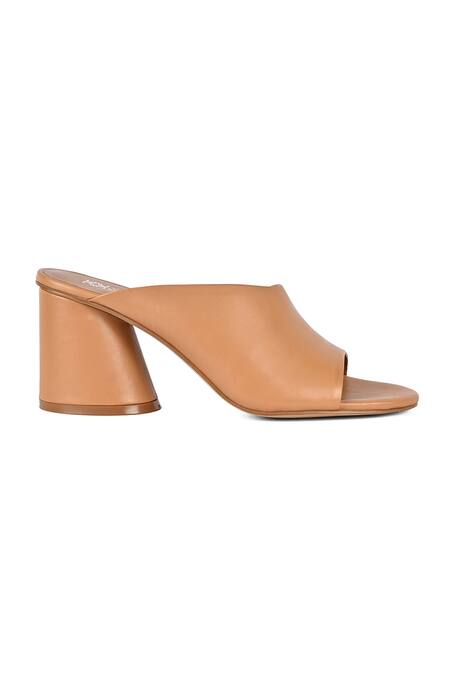 Vanilla Moon_Brown Evie Asymmetric Strap Leather Mules_Online_at_Aza_Fashions