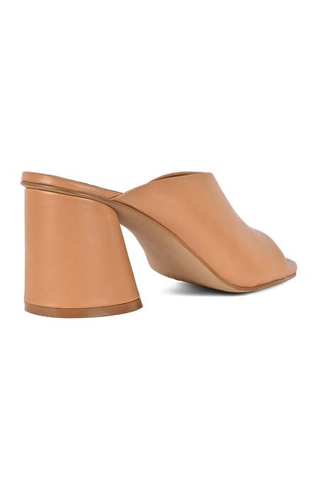 Buy_Vanilla Moon_Brown Evie Asymmetric Strap Leather Mules_Online_at_Aza_Fashions