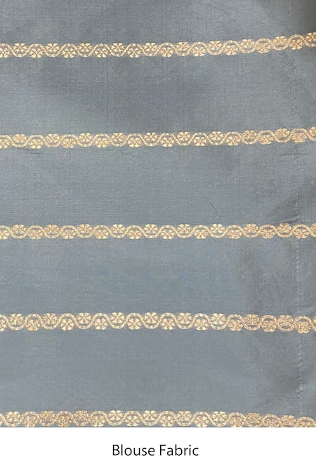 Naaritva India Gold Kota Doria, Floral Meenakari Handwoven Banarasi Saree With Running Blouse Online at Aza Fashions Naaritva India_Gold Kota Doria, Floral Meenakari Handwoven Banarasi Saree With Running Blouse _Online_at_Aza_Fashions