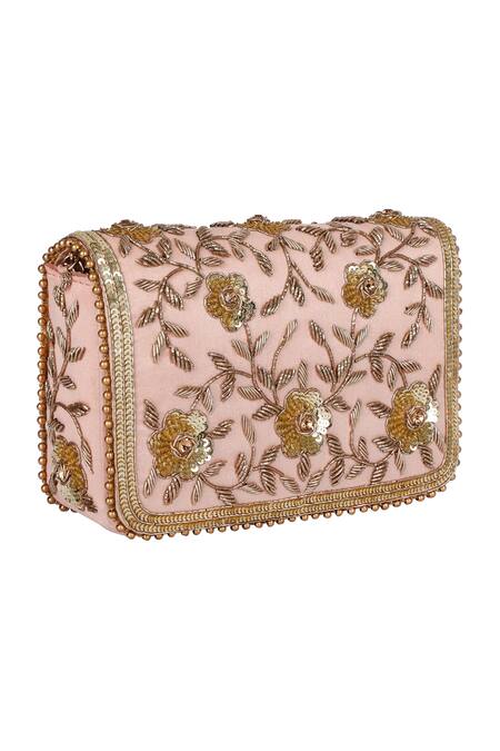 Buy Fuchsia by aashaka mehta Pink Zari, Embroidery Silk Royal Bride Wedges And Clutch Set Online at Aza Fashions Buy_Fuchsia by aashaka mehta_Pink Zari, Embroidery Silk Royal Bride Wedges And Clutch Set _Online_at_Aza_Fashions