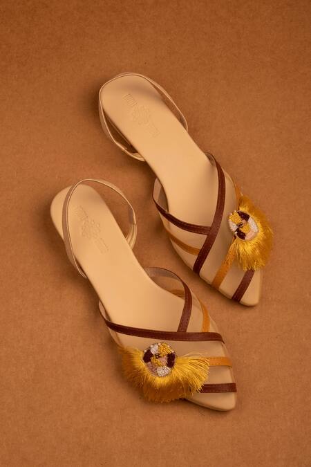 Shop_The Frou Frou Studio_Brown Thread Xylia Work Mules_Online_at_Aza_Fashions