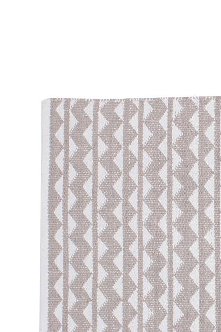 House This_Grey Cotton Achal Chevron Pattern Floor Rug_Online_at_Aza_Fashions