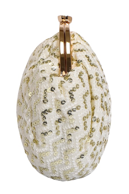 Buy_Fuchsia by aashaka mehta_Ivory Sequins Embroidered Sling Bag _Online_at_Aza_Fashions