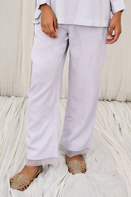 Ayaka Blue 100% Organic Cotton Made With Front Pleated Solid Trouser Online at Aza Fashions Ayaka_Blue 100% Organic Cotton Made With Front Pleated Solid Trouser _Online_at_Aza_Fashions