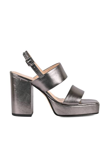 Buy_Vanilla Moon_Grey Floral Leather Block Heels_Online_at_Aza_Fashions