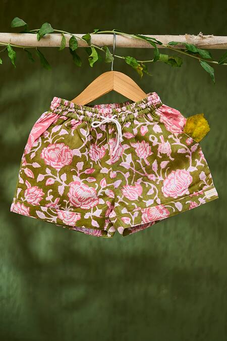 Buy Love The World Today Green 100% Soft And Breathable Cotton Raindrops Keep Fallin Shorts Buy_Love The World Today_Green 100% Soft And Breathable Cotton Raindrops Keep Fallin Shorts