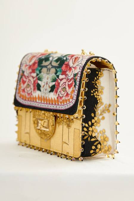 Buy_The Garnish Company_Yellow Chiyo Japanese Floral Print Sling Bag _Online_at_Aza_Fashions