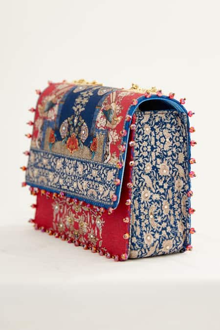 The Garnish Company_Red Airi Japanese Floral Print Sling Bag _Online_at_Aza_Fashions