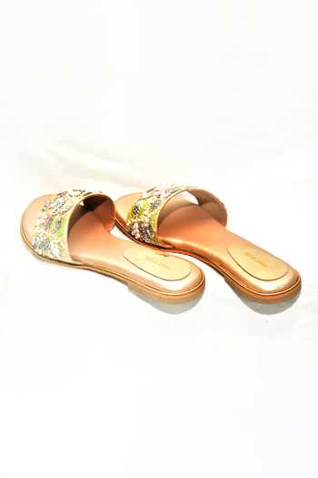 Foot Fuel_Gold My Forever Sequin Embroidered Flats _at_Aza_Fashions