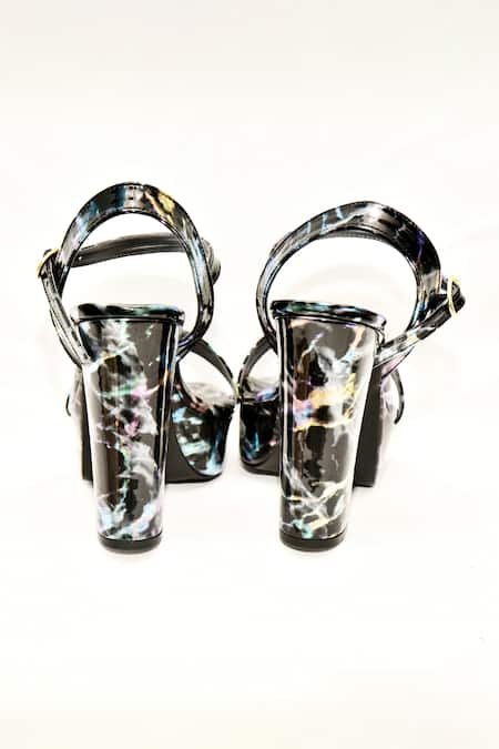 Shop_Foot Fuel_Black Ashy Marble Print Heels _Online_at_Aza_Fashions