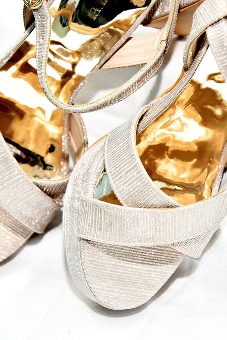 Buy_Foot Fuel_Pink Glitter Brideyl Stripe Textured Heels _Online_at_Aza_Fashions