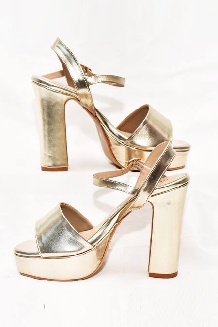 Buy_Foot Fuel_Gold Lucas Metallic Block Heels _Online_at_Aza_Fashions