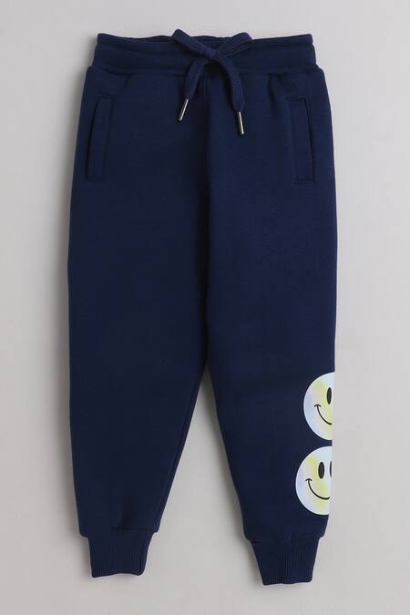 Knitting Doodles Blue Fleece Printed Good Vibes Top And Joggers Set Online at Aza Fashions Knitting Doodles_Blue Fleece Printed Good Vibes Top And Joggers Set_Online_at_Aza_Fashions