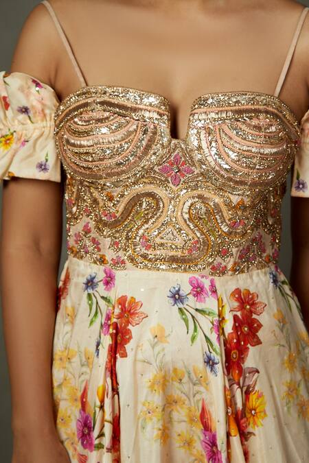 Shop_RI.Ritu Kumar_Off White Silk Printed Zardozi Sweetheart Neck Floral And Embroidered Gown _Online_at_Aza_Fashions