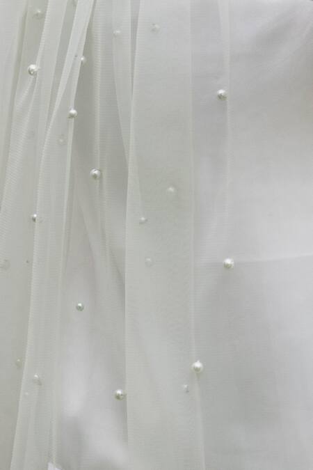 Darleen Kids Couture_Green Net, Taffeta Pearls Gia Embellished Dress _Online_at_Aza_Fashions