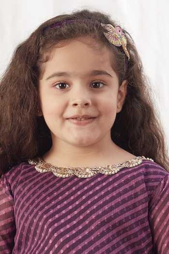 Shop Vivedkids Purple Chiffon Gota Patti Stripe Pattern Pleated Lehenga Set Online at Aza Fashions Shop_Vivedkids_Purple Chiffon Gota Patti Stripe Pattern Pleated Lehenga Set _Online_at_Aza_Fashions