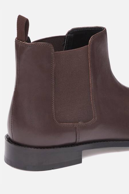Shop_Hats Off Accessories_Brown Genuine Leather Chelsea Boots_Online_at_Aza_Fashions