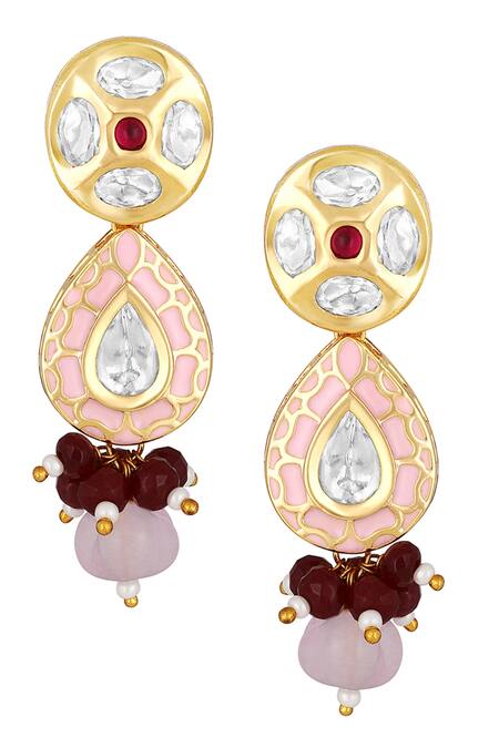 HRISHA_Gold Plated Beads, Metallic Thread Multi-layered Beaded Choker Set _at_Aza_Fashions